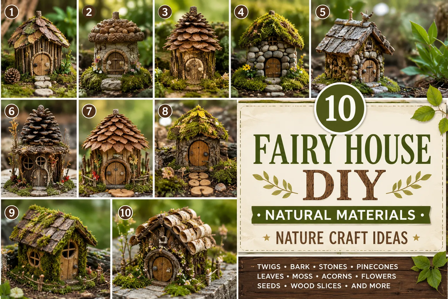 10 Fairy House DIY Natural Materials Nature Craft Ideas