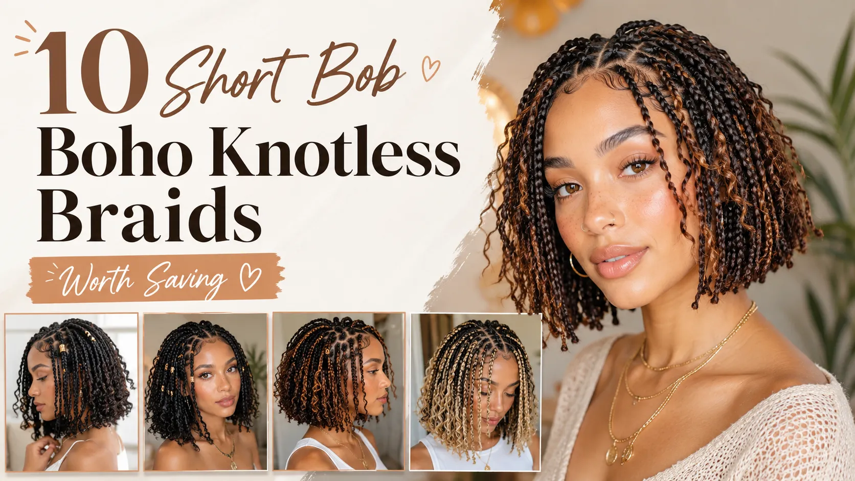 10 Short Bob Boho Knotless Braids Worth Saving