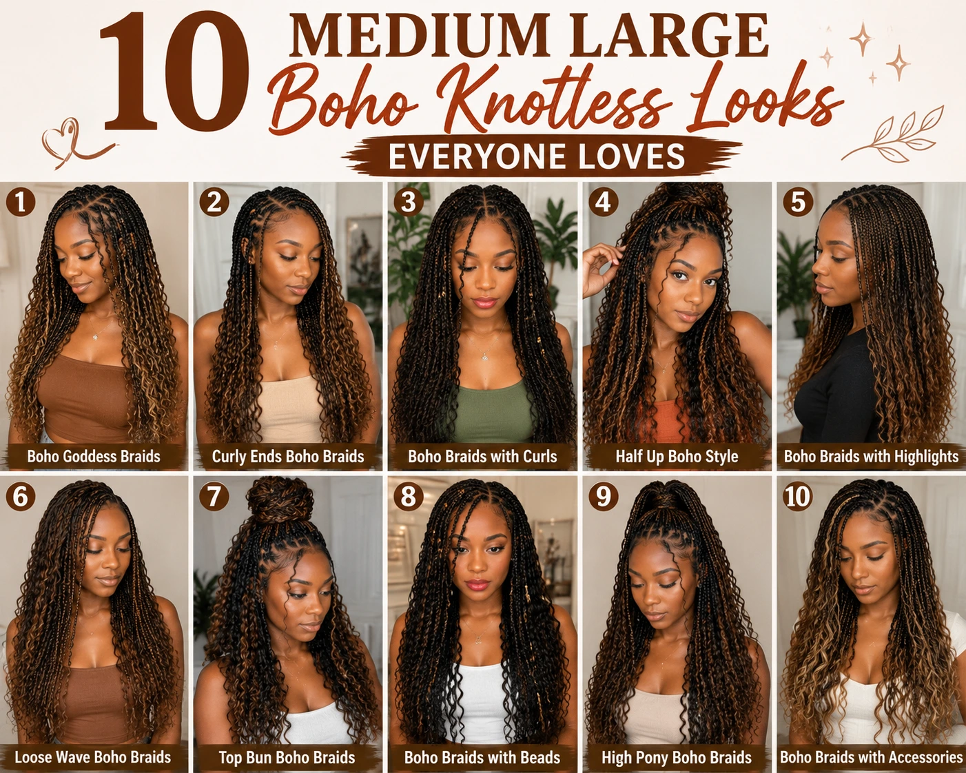 10 Medium Large Boho Knotless Looks Everyone Loves