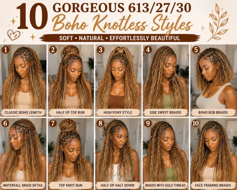 10 Gorgeous 613/27/30 Boho Knotless Styles