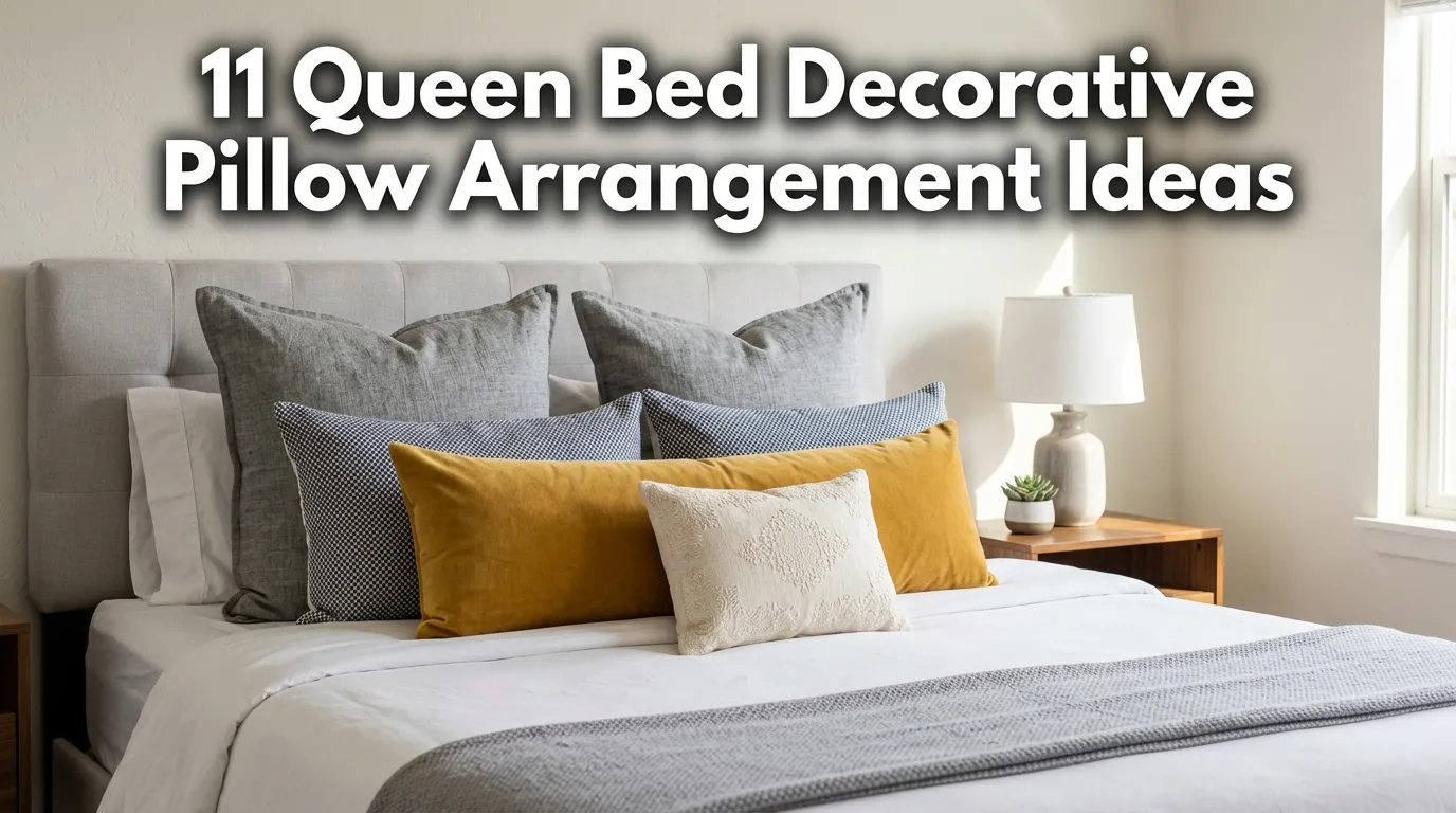 11 Queen Bed Decorative Pillow Arrangement Ideas